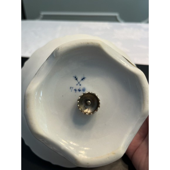 Vintage Kalk Porcelain Japan Floral Footed Pedestal Candy Mint Dish - Picture 9 of 13